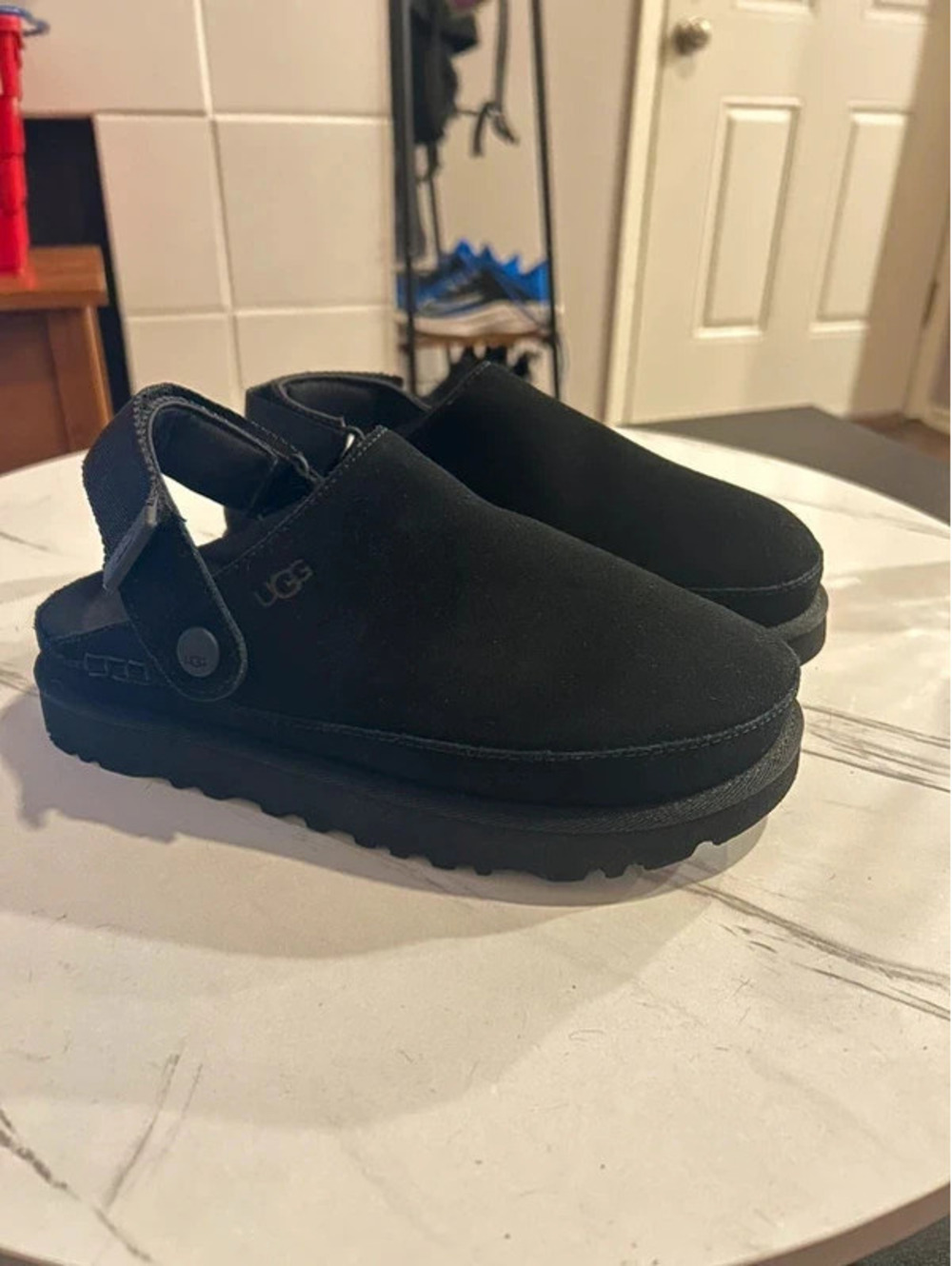 UGG Goldenstar Clog Black Suede Women’s Size 7 – Style 1138252 Brand New